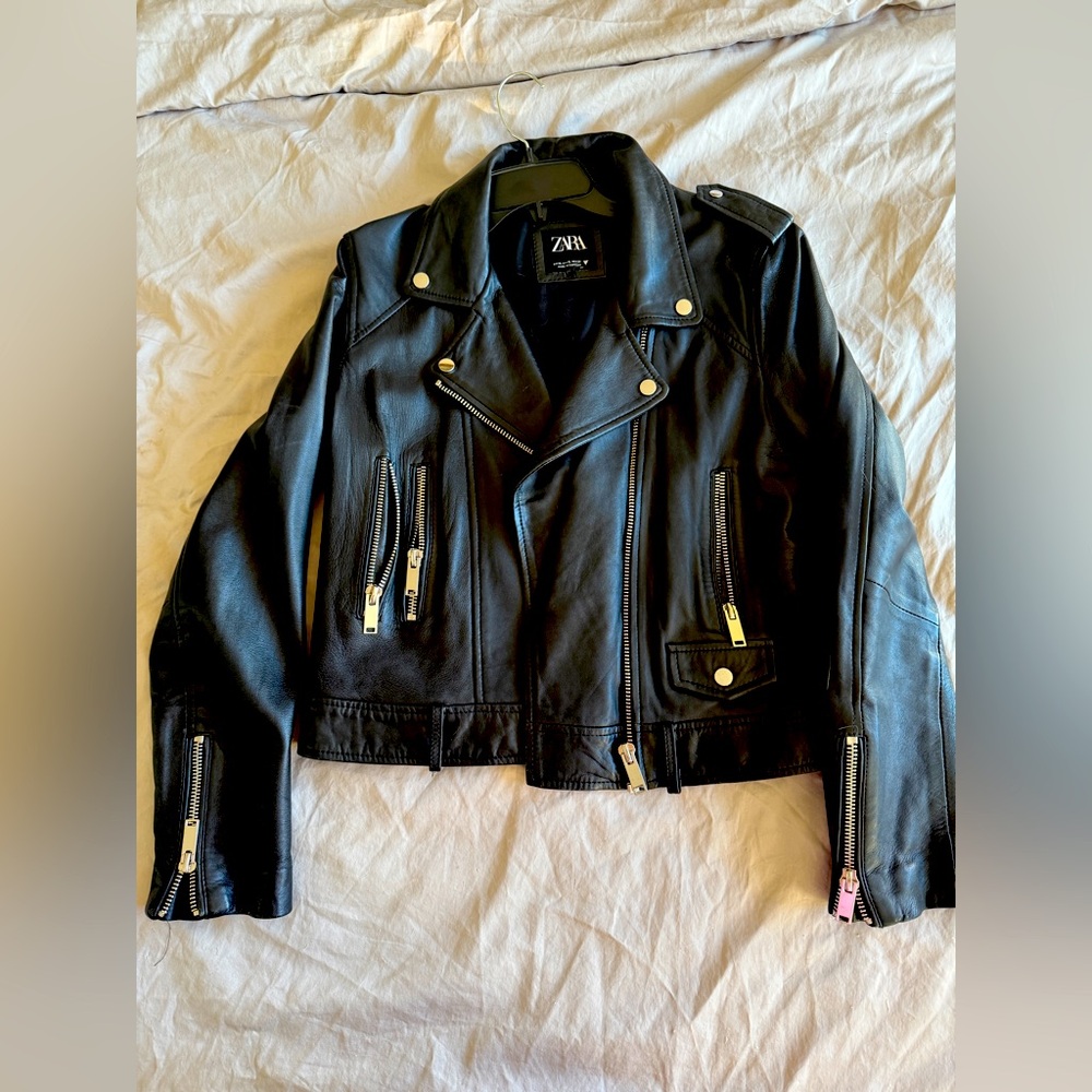 Zara Leather Jacket,  XL (or oversize fit on S)